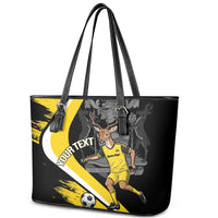 Custom Antigua and Barbuda Football Leather Tote Bag Go Benna Boys Sporty Deer Mascot