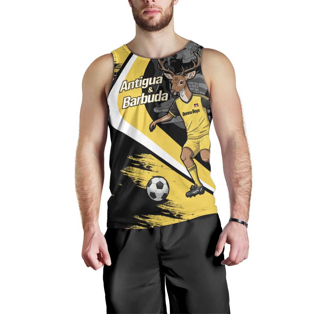 Custom Antigua and Barbuda Football Men Tank Top Go Benna Boys Sporty Deer Mascot