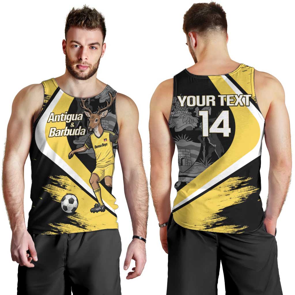 Custom Antigua and Barbuda Football Men Tank Top Go Benna Boys Sporty Deer Mascot