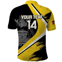 Custom Antigua and Barbuda Football Polo Shirt Go Benna Boys Sporty Deer Mascot