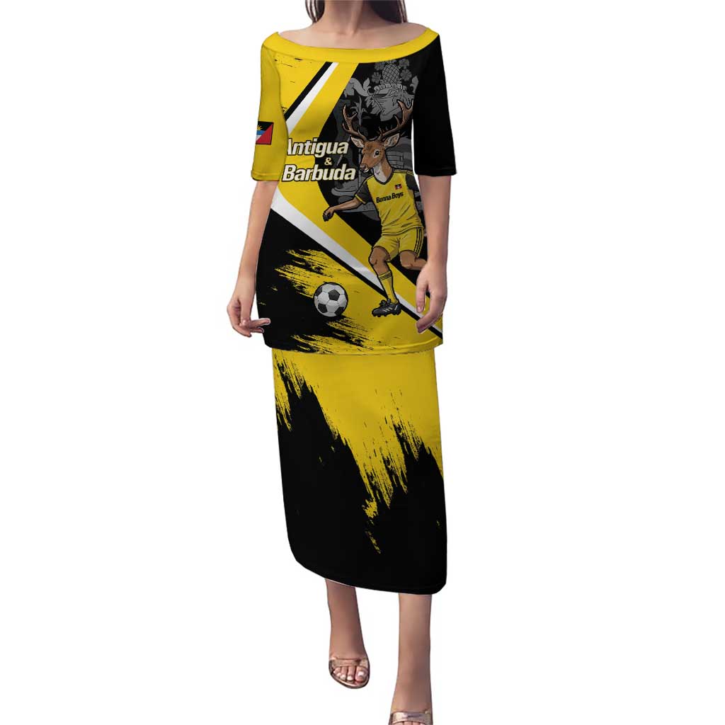 Custom Antigua and Barbuda Football Puletasi Go Benna Boys Sporty Deer Mascot