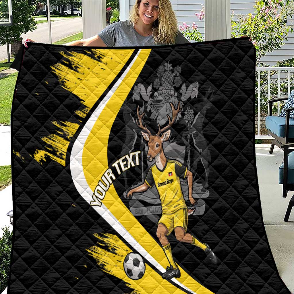 Custom Antigua and Barbuda Football Quilt Go Benna Boys Sporty Deer Mascot