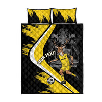 Custom Antigua and Barbuda Football Quilt Bed Set Go Benna Boys Sporty Deer Mascot