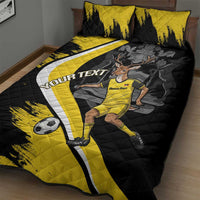 Custom Antigua and Barbuda Football Quilt Bed Set Go Benna Boys Sporty Deer Mascot