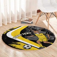 Custom Antigua and Barbuda Football Round Carpet Go Benna Boys Sporty Deer Mascot