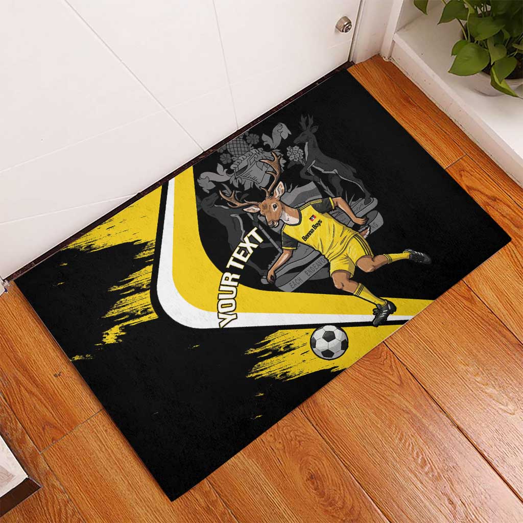 Custom Antigua and Barbuda Football Rubber Doormat Go Benna Boys Sporty Deer Mascot