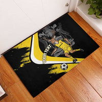 Custom Antigua and Barbuda Football Rubber Doormat Go Benna Boys Sporty Deer Mascot