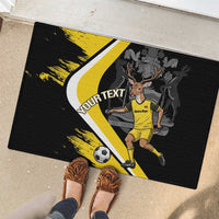 Custom Antigua and Barbuda Football Rubber Doormat Go Benna Boys Sporty Deer Mascot