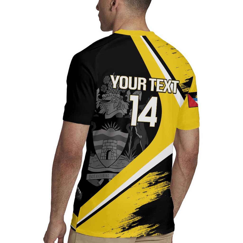 Custom Antigua and Barbuda Football Rugby Jersey Go Benna Boys Sporty Deer Mascot