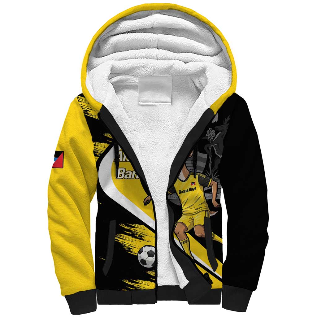 Custom Antigua and Barbuda Football Sherpa Hoodie Go Benna Boys Sporty Deer Mascot