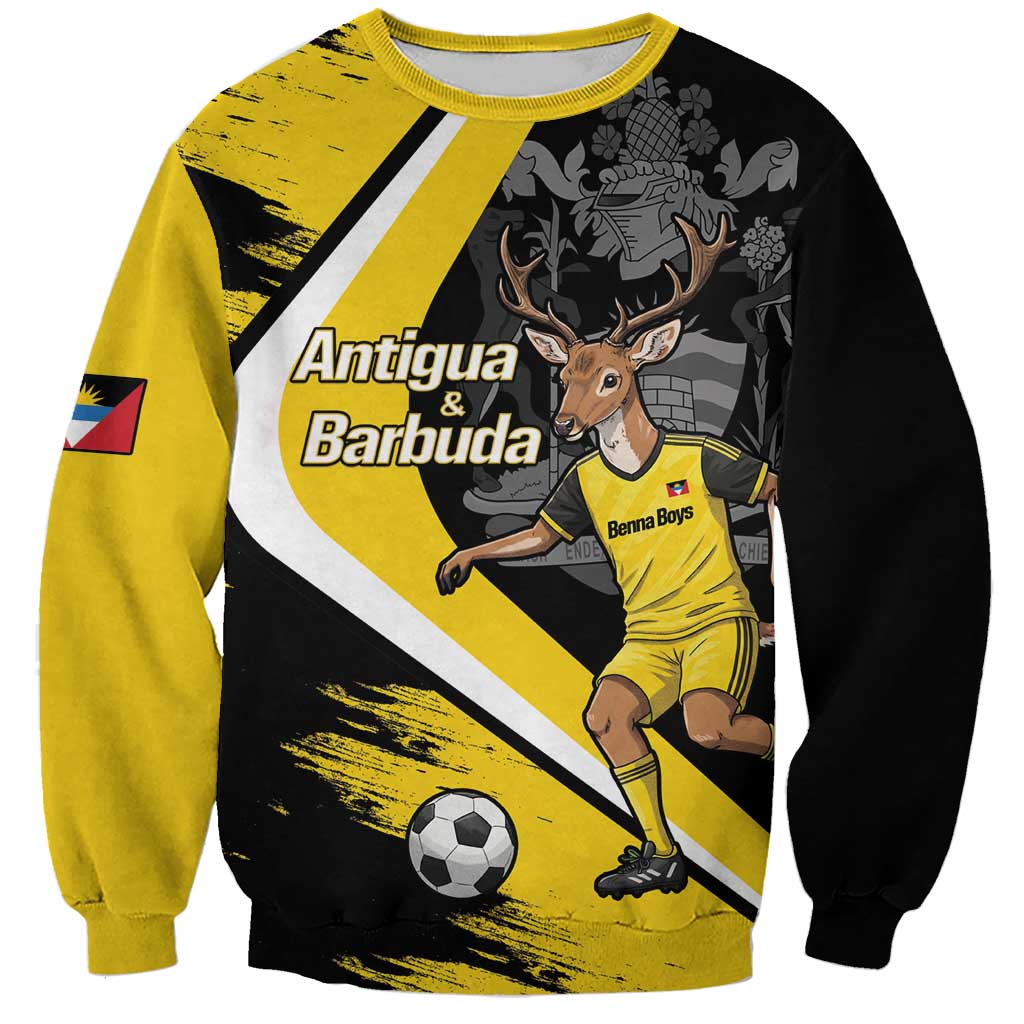 Custom Antigua and Barbuda Football Sweatshirt Go Benna Boys Sporty Deer Mascot