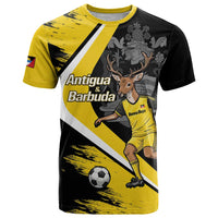 Custom Antigua and Barbuda Football T Shirt Go Benna Boys Sporty Deer Mascot