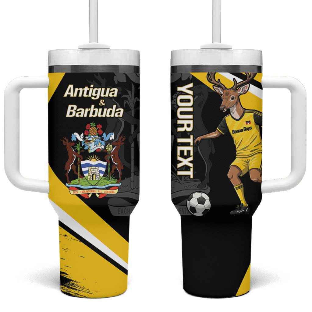 Custom Antigua and Barbuda Football Tumbler With Handle Go Benna Boys Sporty Deer Mascot