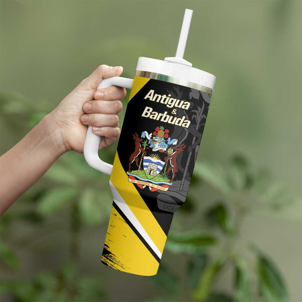 Custom Antigua and Barbuda Football Tumbler With Handle Go Benna Boys Sporty Deer Mascot