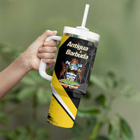 Custom Antigua and Barbuda Football Tumbler With Handle Go Benna Boys Sporty Deer Mascot