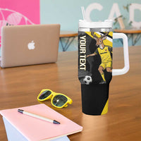 Custom Antigua and Barbuda Football Tumbler With Handle Go Benna Boys Sporty Deer Mascot