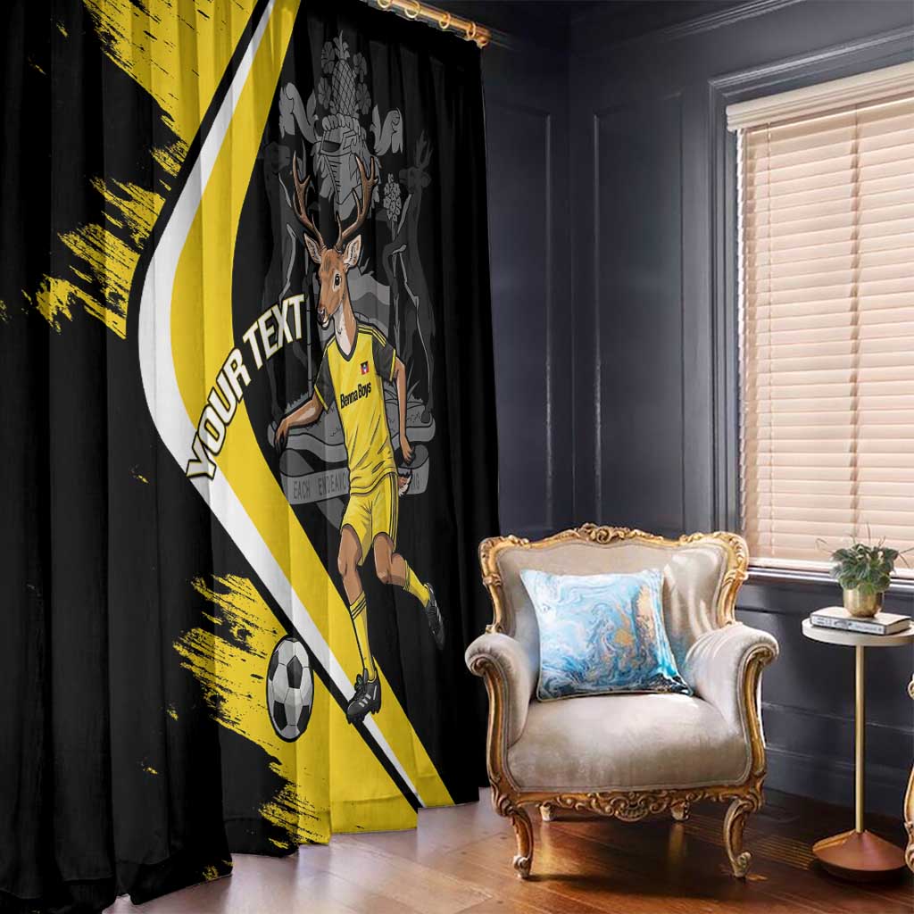 Custom Antigua and Barbuda Football Window Curtain Go Benna Boys Sporty Deer Mascot