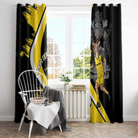 Custom Antigua and Barbuda Football Window Curtain Go Benna Boys Sporty Deer Mascot