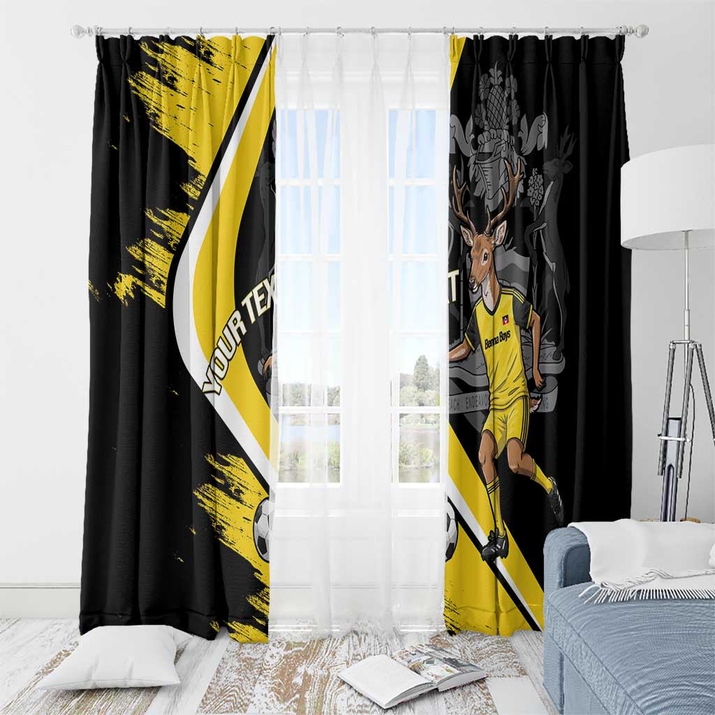 Custom Antigua and Barbuda Football Window Curtain Go Benna Boys Sporty Deer Mascot