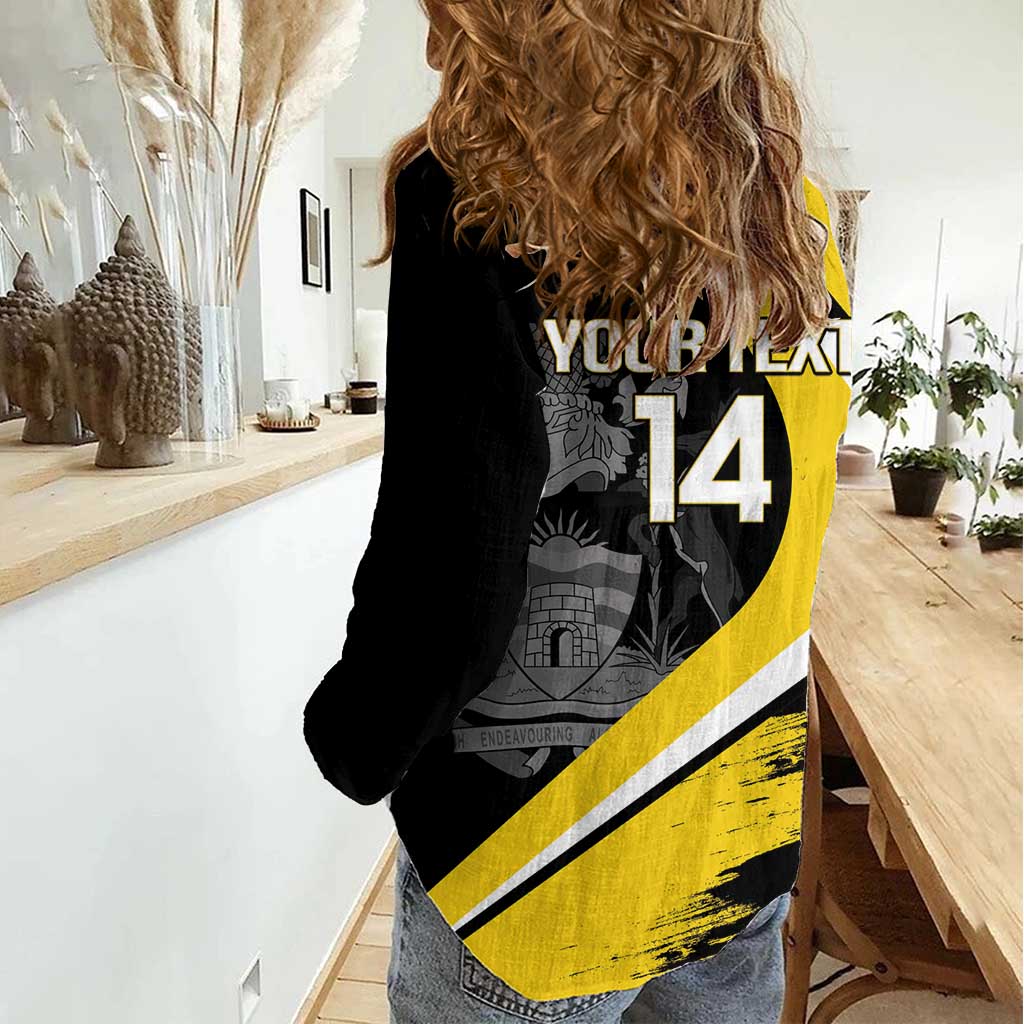 Custom Antigua and Barbuda Football Women Casual Shirt Go Benna Boys Sporty Deer Mascot