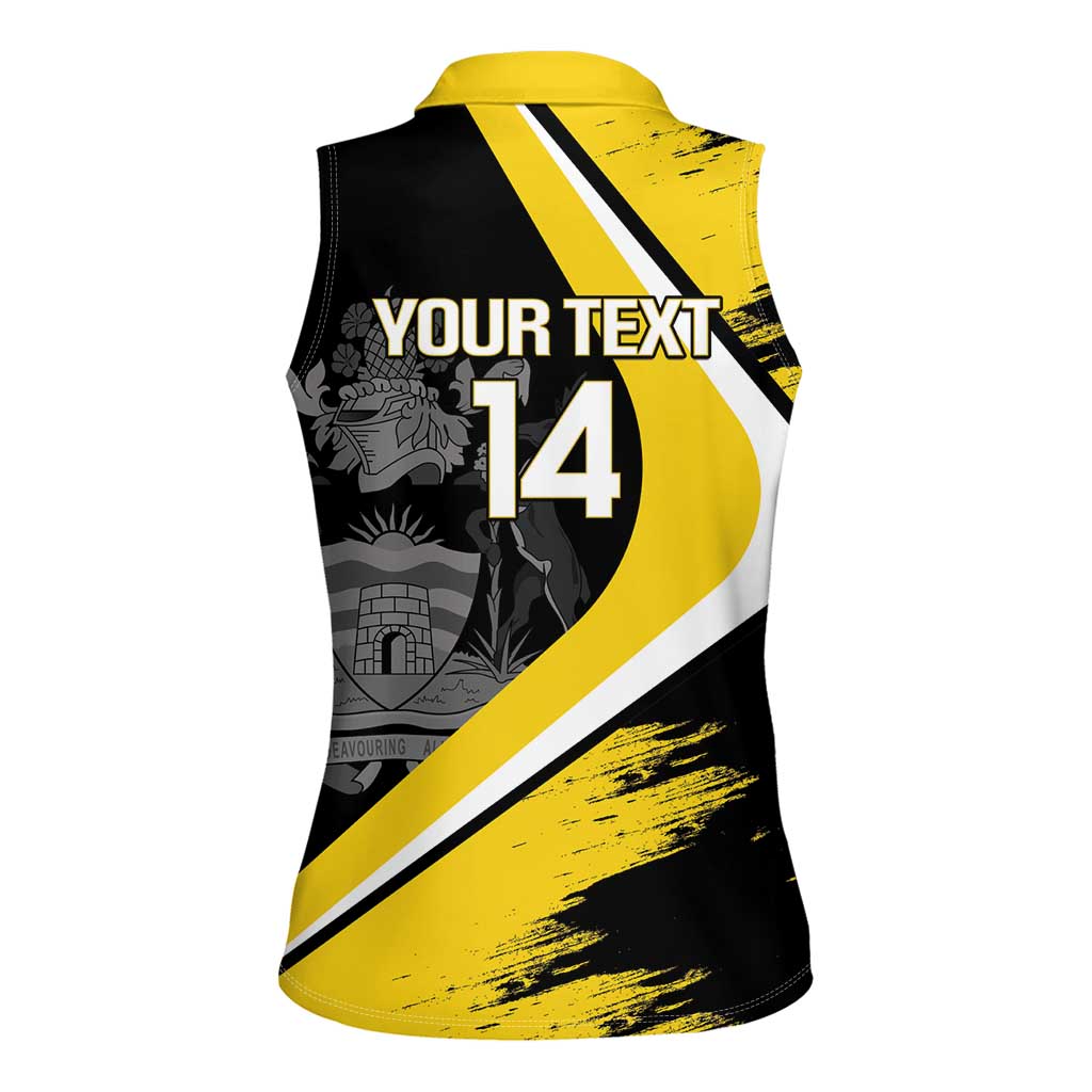 Custom Antigua and Barbuda Football Women Sleeveless Polo Shirt Go Benna Boys Sporty Deer Mascot