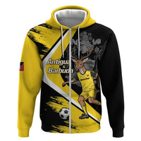 Custom Antigua and Barbuda Football Zip Hoodie Go Benna Boys Sporty Deer Mascot