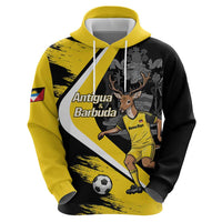 Custom Antigua and Barbuda Football Zip Hoodie Go Benna Boys Sporty Deer Mascot