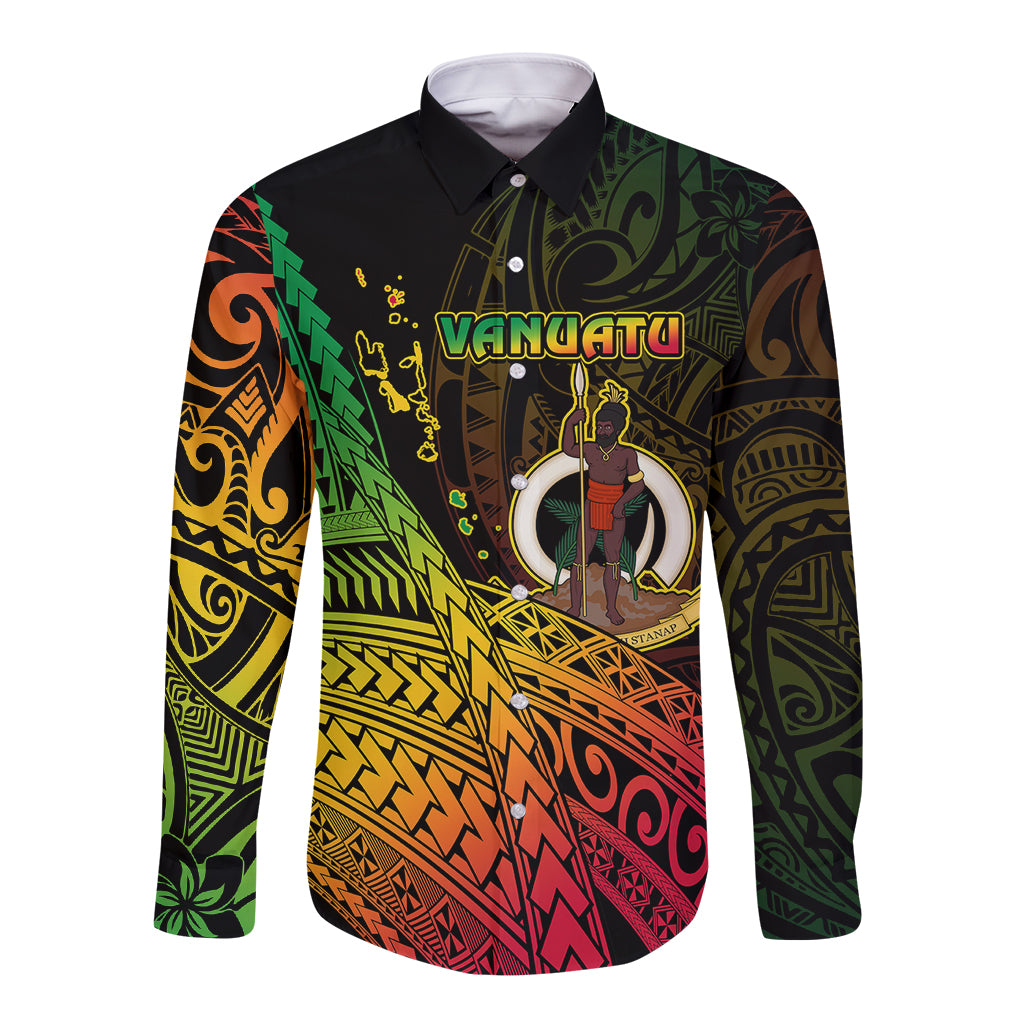 Polynesian Pride Vanuatu Long Sleeve Button Shirt Proud To Be A Ni-Van - Wonder Print Shop