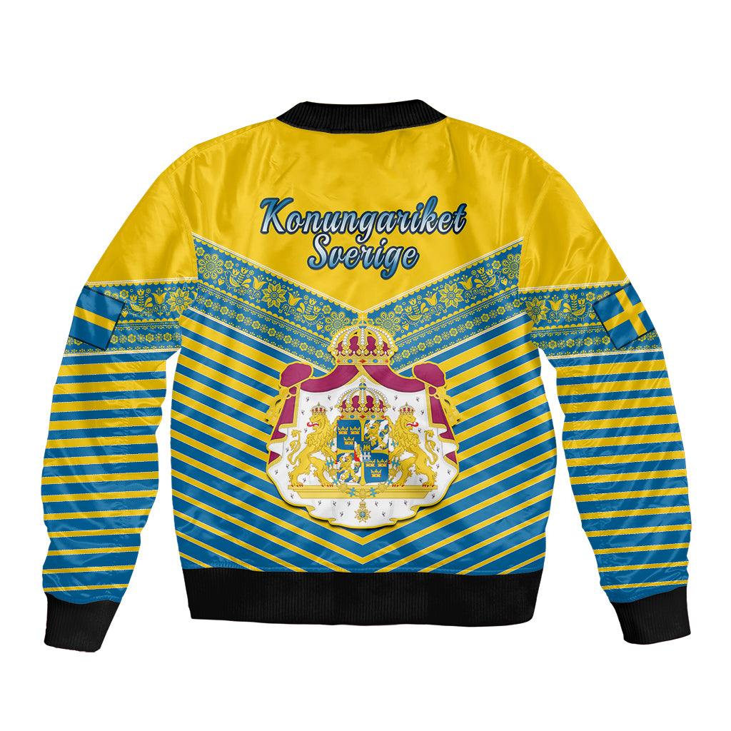 Sweden Bomber Jacket Swedish Independence Day Scandinavia Pattern - Wonder Print Shop