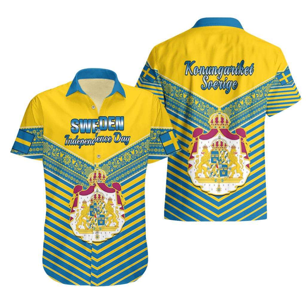 Sweden Hawaiian Shirt Swedish Independence Day Scandinavia Pattern - Wonder Print Shop