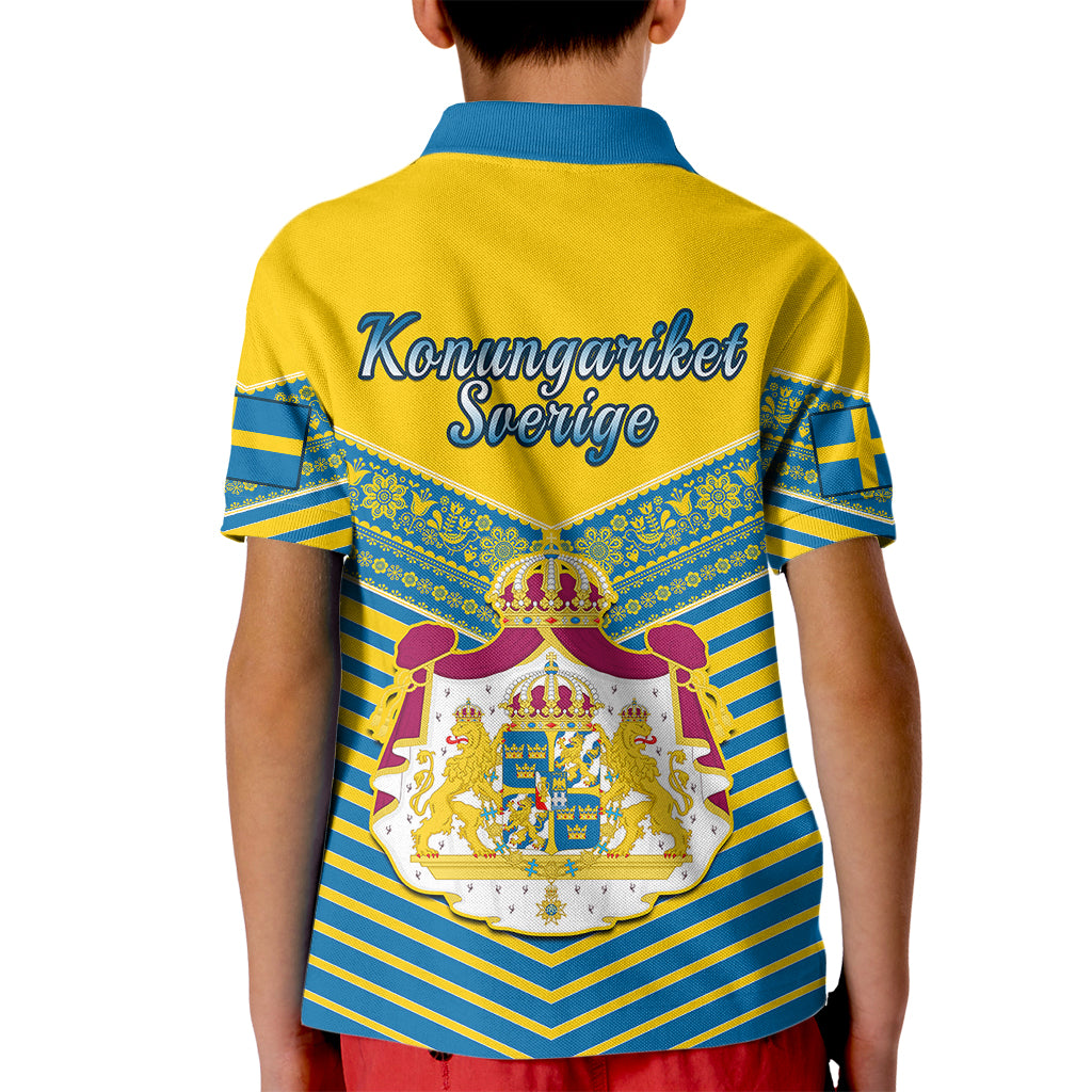 Sweden Kid Polo Shirt Swedish Independence Day Scandinavia Pattern - Wonder Print Shop
