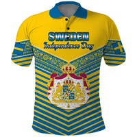 Sweden Polo Shirt Swedish Independence Day Scandinavia Pattern - Wonder Print Shop