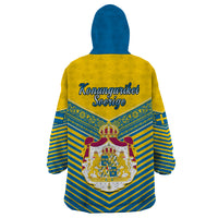 Sweden Wearable Blanket Hoodie Swedish Independence Day Scandinavia Pattern - Wonder Print Shop