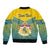 Personalised Sweden Sleeve Zip Bomber Jacket Swedish Independence Day Scandinavia Pattern - Wonder Print Shop