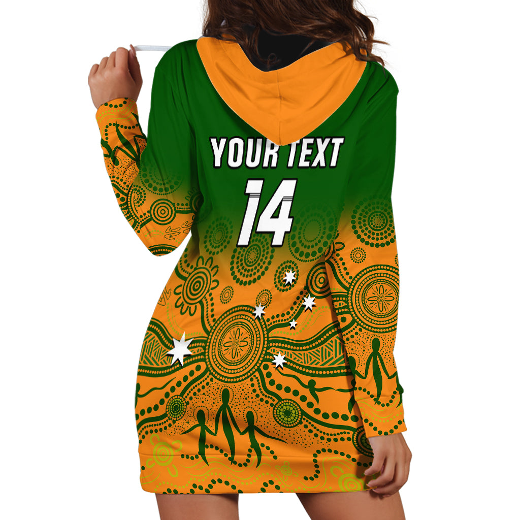 Personalised Australia Rugby Hoodie Dress Go Wallaroos Pacific Indigenous Version 2023 - Wonder Print Shop