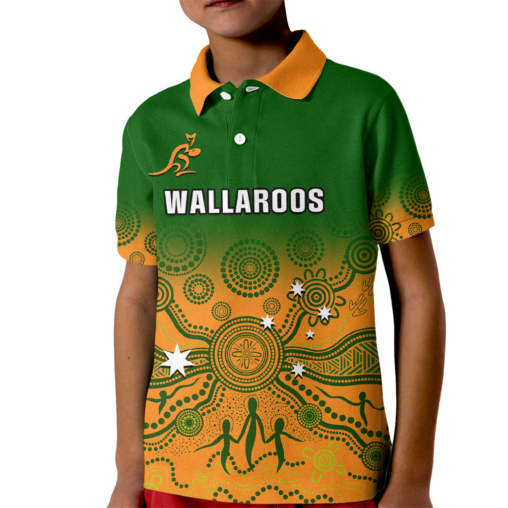 Personalised Australia Rugby Kid Polo Shirt Go Wallaroos Pacific Indigenous Version 2023 - Wonder Print Shop