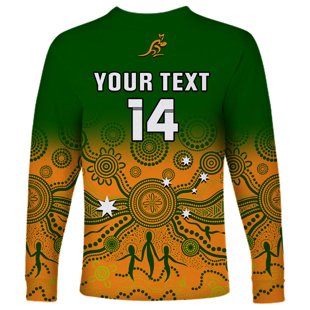 Personalised Australia Rugby Long Sleeve Shirt Go Wallaroos Pacific Indigenous Version 2023 - Wonder Print Shop