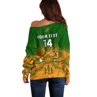 Personalised Australia Rugby Off Shoulder Sweater Go Wallaroos Pacific Indigenous Version 2023 - Wonder Print Shop