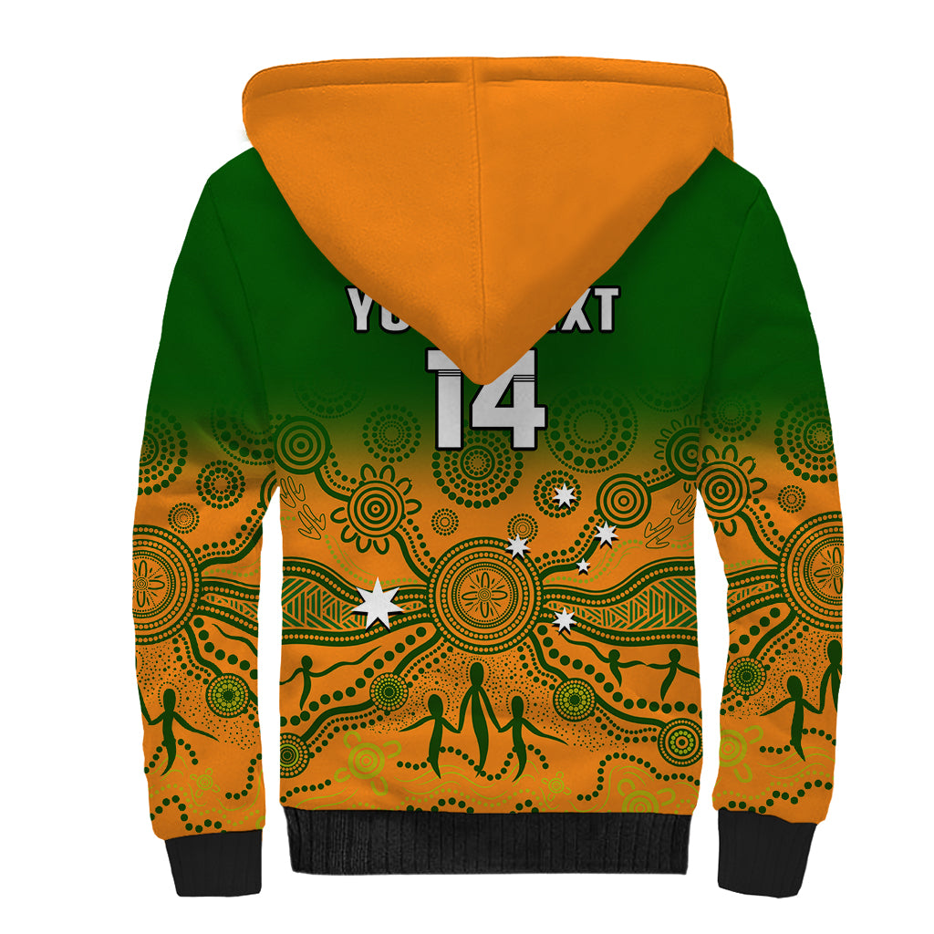 Personalised Australia Rugby Sherpa Hoodie Go Wallaroos Pacific Indigenous Version 2023 - Wonder Print Shop