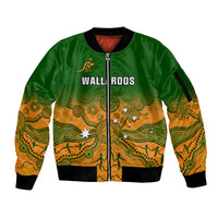 Personalised Australia Rugby Sleeve Zip Bomber Jacket Go Wallaroos Pacific Indigenous Version 2023 - Wonder Print Shop