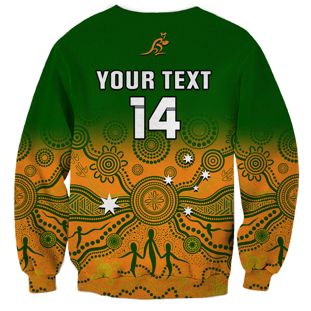 Personalised Australia Rugby Sweatshirt Go Wallaroos Pacific Indigenous Version 2023 - Wonder Print Shop