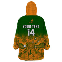 Personalised Australia Rugby Wearable Blanket Hoodie Go Wallaroos Pacific Indigenous Version 2023 - Wonder Print Shop