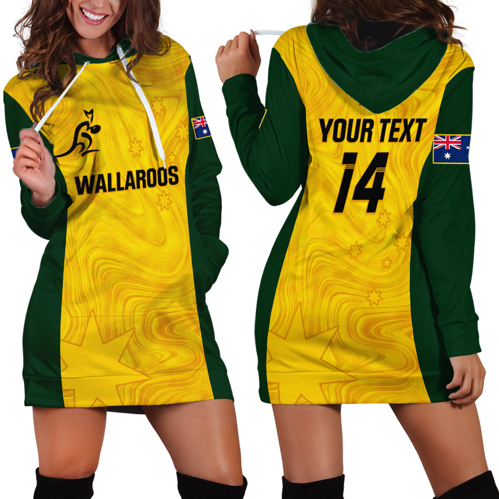 Personalised Australia Rugby Hoodie Dress Go Wallaroos Pacific Simple Version 2023 - Wonder Print Shop