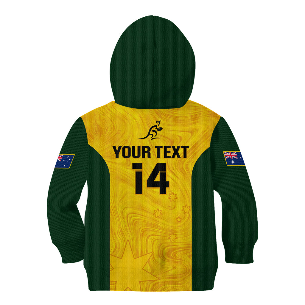 Personalised Australia Rugby Kid Hoodie Go Wallaroos Pacific Simple Version 2023 - Wonder Print Shop
