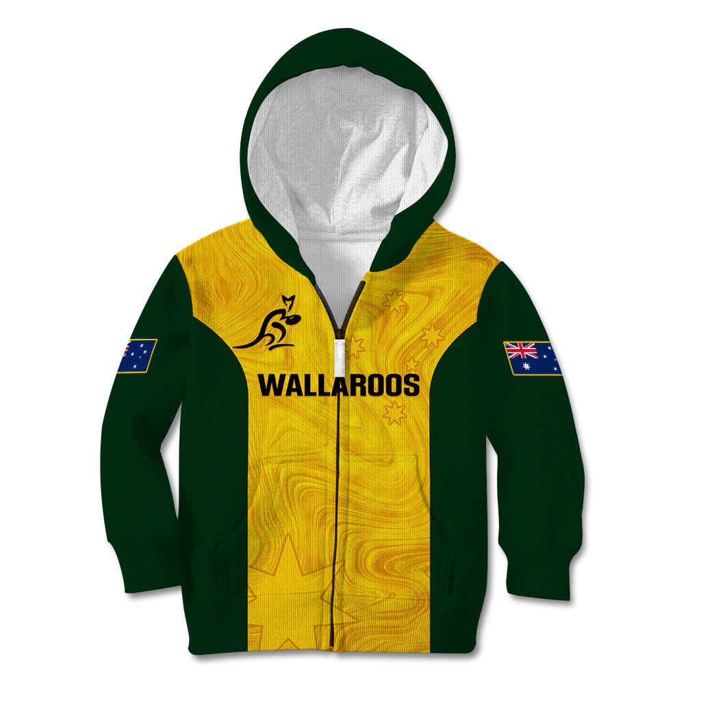 Personalised Australia Rugby Kid Hoodie Go Wallaroos Pacific Simple Version 2023 - Wonder Print Shop
