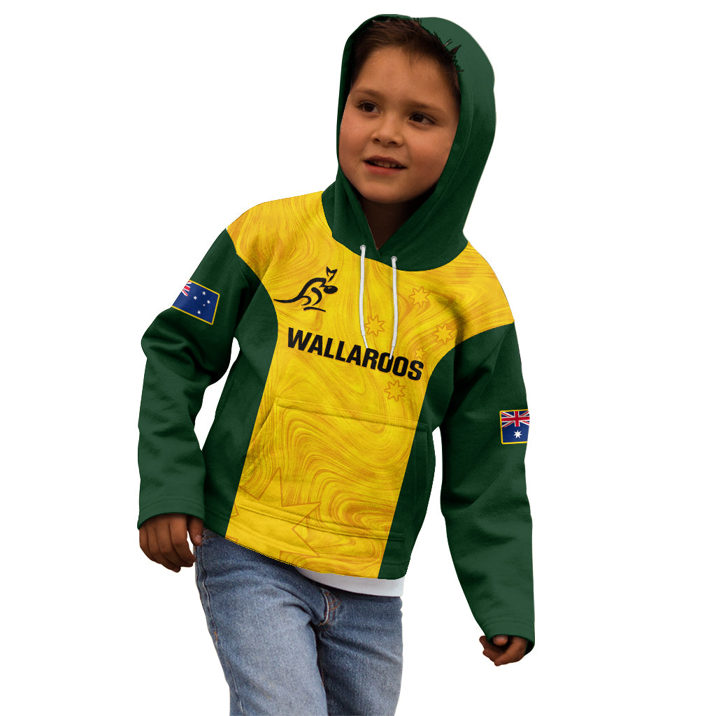 Personalised Australia Rugby Kid Hoodie Go Wallaroos Pacific Simple Version 2023 - Wonder Print Shop