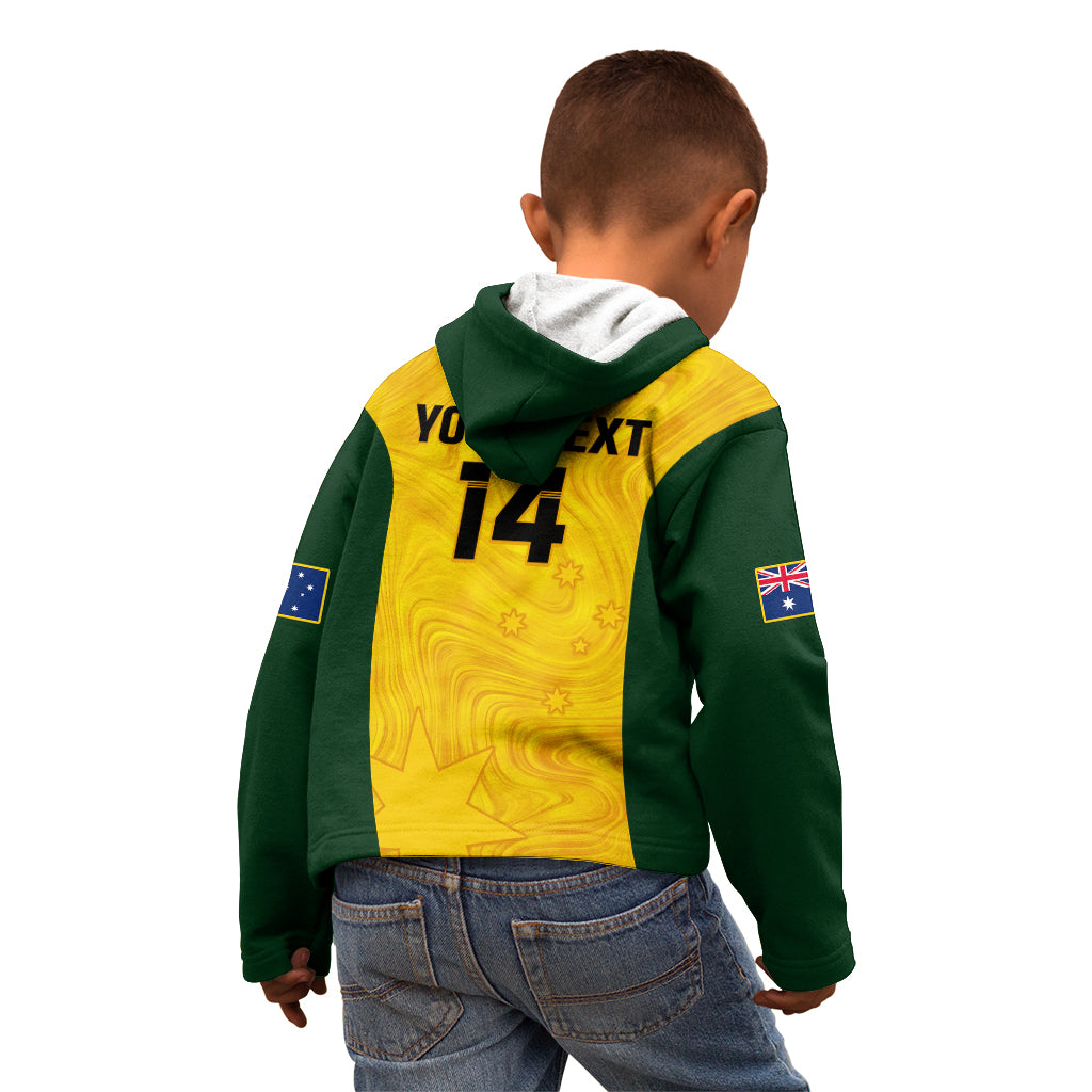 Personalised Australia Rugby Kid Hoodie Go Wallaroos Pacific Simple Version 2023 - Wonder Print Shop