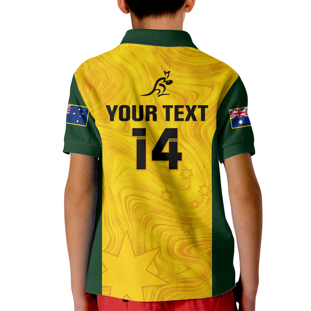 Personalised Australia Rugby Kid Polo Shirt Go Wallaroos Pacific Simple Version 2023 - Wonder Print Shop