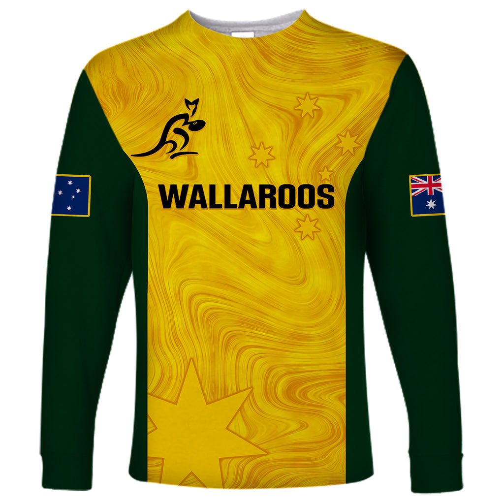 Personalised Australia Rugby Long Sleeve Shirt Go Wallaroos Pacific Simple Version 2023 - Wonder Print Shop
