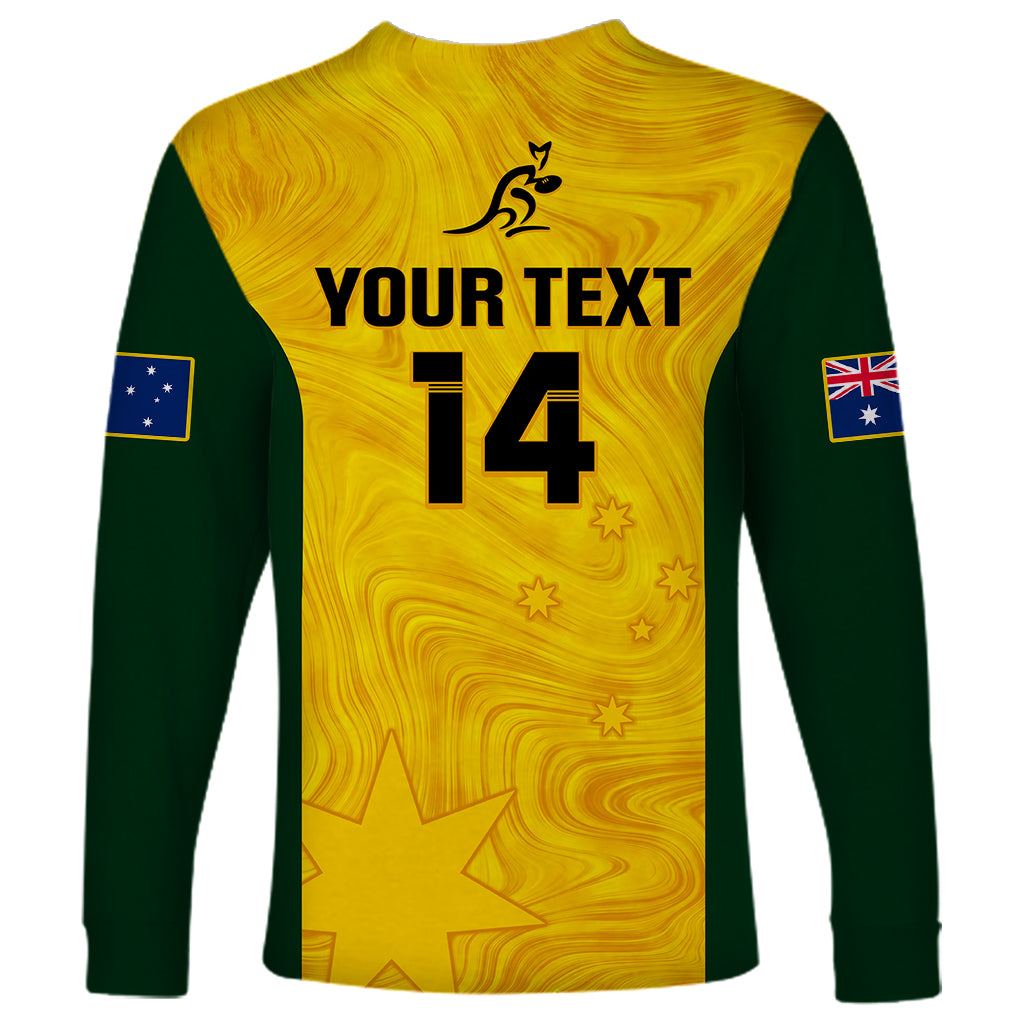 Personalised Australia Rugby Long Sleeve Shirt Go Wallaroos Pacific Simple Version 2023 - Wonder Print Shop